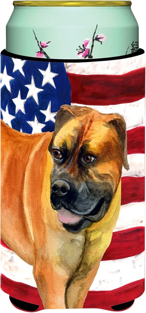 Caroline's Treasures BB9646TBC Boerboel Mastiff Patriotic Tall Boy Hugger Can Cooler Sleeve Hugger Machine Washable Drink Sleeve Hugger Collapsible Insulator Beverage Insulated Holder
