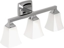 Moen YB5163CH Voss 3-Light Dual-Mount Bath Bathroom Vanity Fixture with Frosted Glass, Chrome