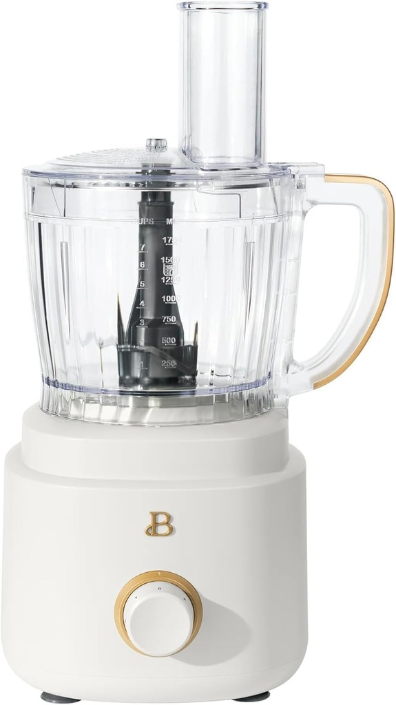 Beautiful 10-Cup Food Processor, Touch-Activated Display, Accessories Included, Versatile Kitchen Appliance for Slicing, Shredding, Dough, and More (White Icing)
