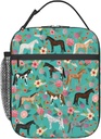 Flower Horse Lunch Box Insulated Cute Lunch Bag Reusable Tote Bag For Women Men Picnic Travel