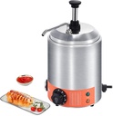 VEVOR Electric Dispenser with Pump, 2.3 Qt Commercial Hot Fudge Warmer, Stainless Steel Pump Dispenser, 86-230 Temp Adjustable Nacho Cheese Sauce Warmer, for Hot Fudge Caramel