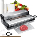 VEVOR Vacuum Sealer Machine, 95Kpa 350W Powerful Dual Pump and Dual Sealing, Dry and Moist Food Storage, Automatic and Manual Air Sealing System with Built-in Cutter, with Seal Bag and External Hose