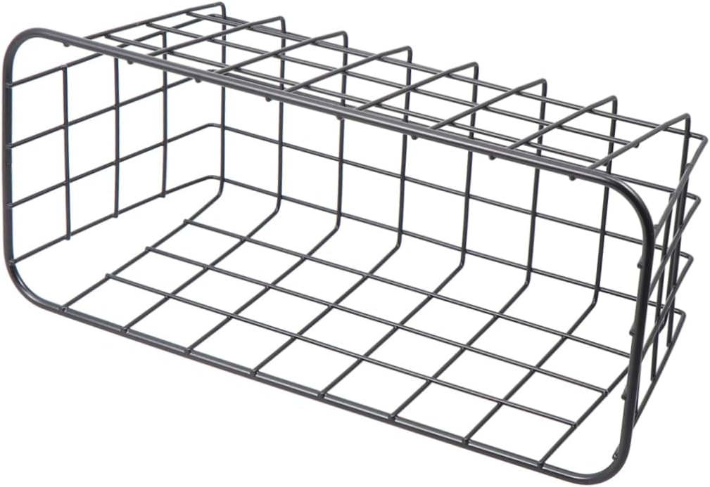 Iron Seasoning Hanging Basket Cabinet Storage Over Door Organizer Rack for Kitchen Bathroom Office