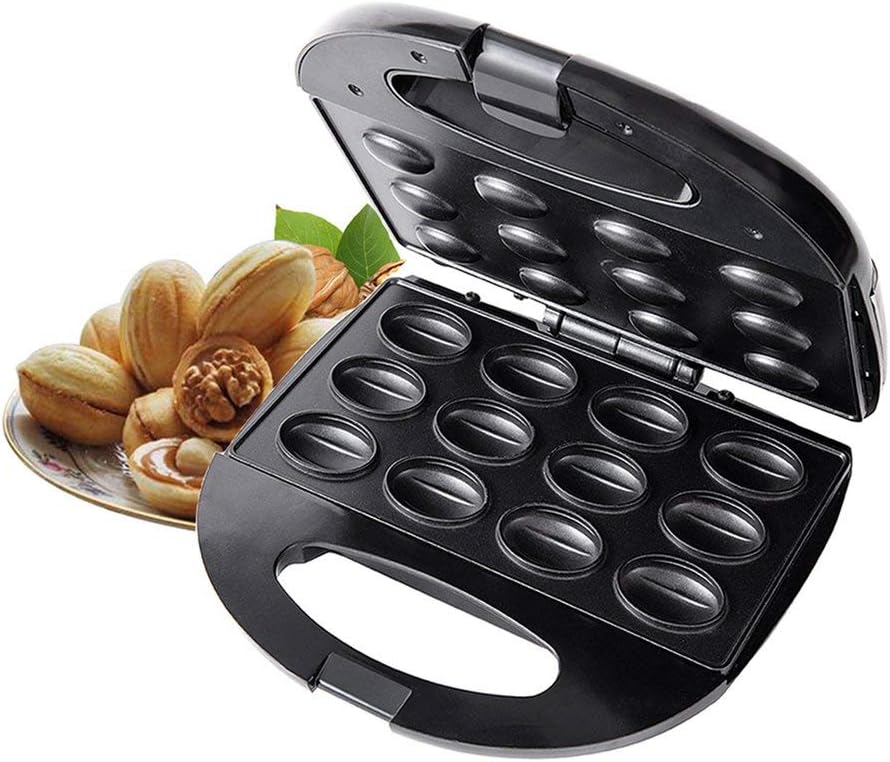 Small Sandwich Maker,Electric Walnut Cake Maker, Waffle Maker Automatic 12 Holes Nuts Maker Bread Baking Machine Bakeware Toaster Breakfast Pan Oven