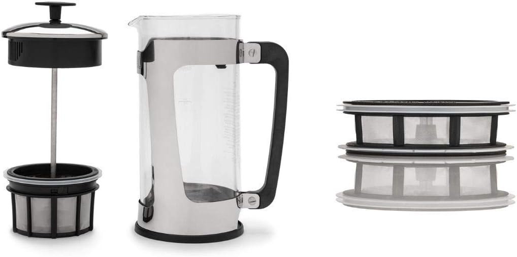 ESPRO P5 Double Micro-Filtered Coffee French Press + Tea Micro-Filter, 32 Ounce, Polished Stainless Steel