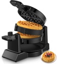 1400W Waffle Maker, Double Belgian Waffle Maker 180°Flip, Waffle Iron 8 Slices, Rotating & Nonstick Plates, Removable Drip Tray for Easy Clean, Locking Buckle & Cool Touch Handle, Black