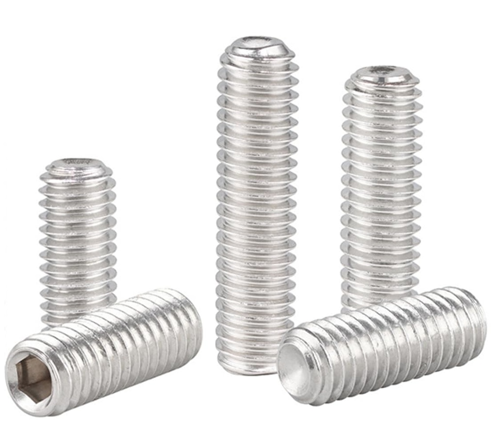 30Pcs M4-0.7 x 16mm Hex Socket Set Grub Screws,Headless Cup Point,Flat Point Grub Bolt,Internal Hex Drive,304 Stainless Steel,Headless Concave End,Metric External Thread,for Towel Rack Door Knob