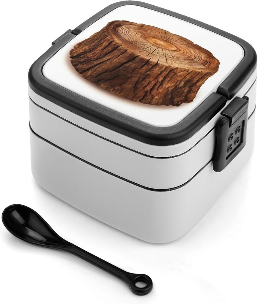 Bento Box for Adult Stump of Oak Tree Bento Lunch Box with 2 Compartments Stackable Lunch Container Reusable Food Storage Container Meal Prep Snack Containers
