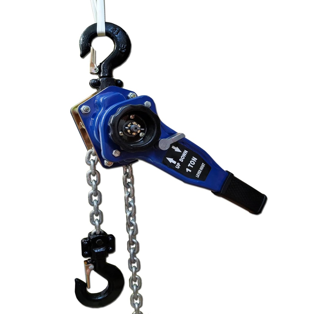 Lever Chain Hoist 2200LBS 10FT, 1T 3M Lever Chain Hoist 1 ton Commercial Portable Hooks for Building Garages Warehouse Automotive Machinery【1T/3m】