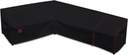 Turtle Life Patio Sectional Sofa Cover, Outdoor Heavy Duty Durable UV Water Resistant Anti-Fading L-Shaped Couch Cover, Black, L-Shaped 90in +118in(Right)
