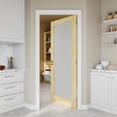 32 x 80 Pine Wood Slab Doors, Frosted Glass Interior French Door Slab, Soild Core & Unfinished Natural Wood Single Panel as Bedroom Pantry Laundry Closet Door Panel, No Assembly Required