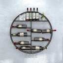 Metal Wall-Mounted Wine Rack,Round Wine Bottle and Stemware Storage Shelf,Hanging Wine Glass Holder,Kitchen Floating Organizer Shelves,Bar Home Decor,Wine Cellar Counter,Black 60CMx11CMx60CM