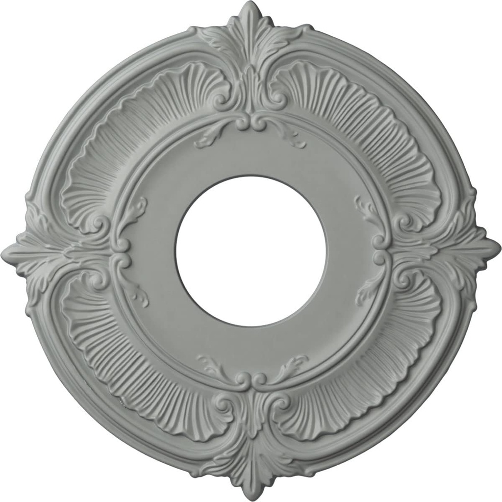Ekena Millwork CM12AT Attica Ceiling Medallion, 12 3/4"OD x 4"ID x 1/2"P (Fits Canopies up to 4"), Primed White