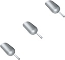 Cabilock 3pcs Food Shovel Ergonomic Silver Zinc Alloy Scoop for Flour Dried Fruits Nuts Beans Comfortable Grip for Home and Restaurant Use