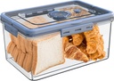 Bread Box With Digital Hygrometer, Portable Bread Boxes with Lid and Handle,New Upgrade Time Recording Bread Storage Container for Homemade Breads,Toast, Bagel, Donut and Cookies(Grey)