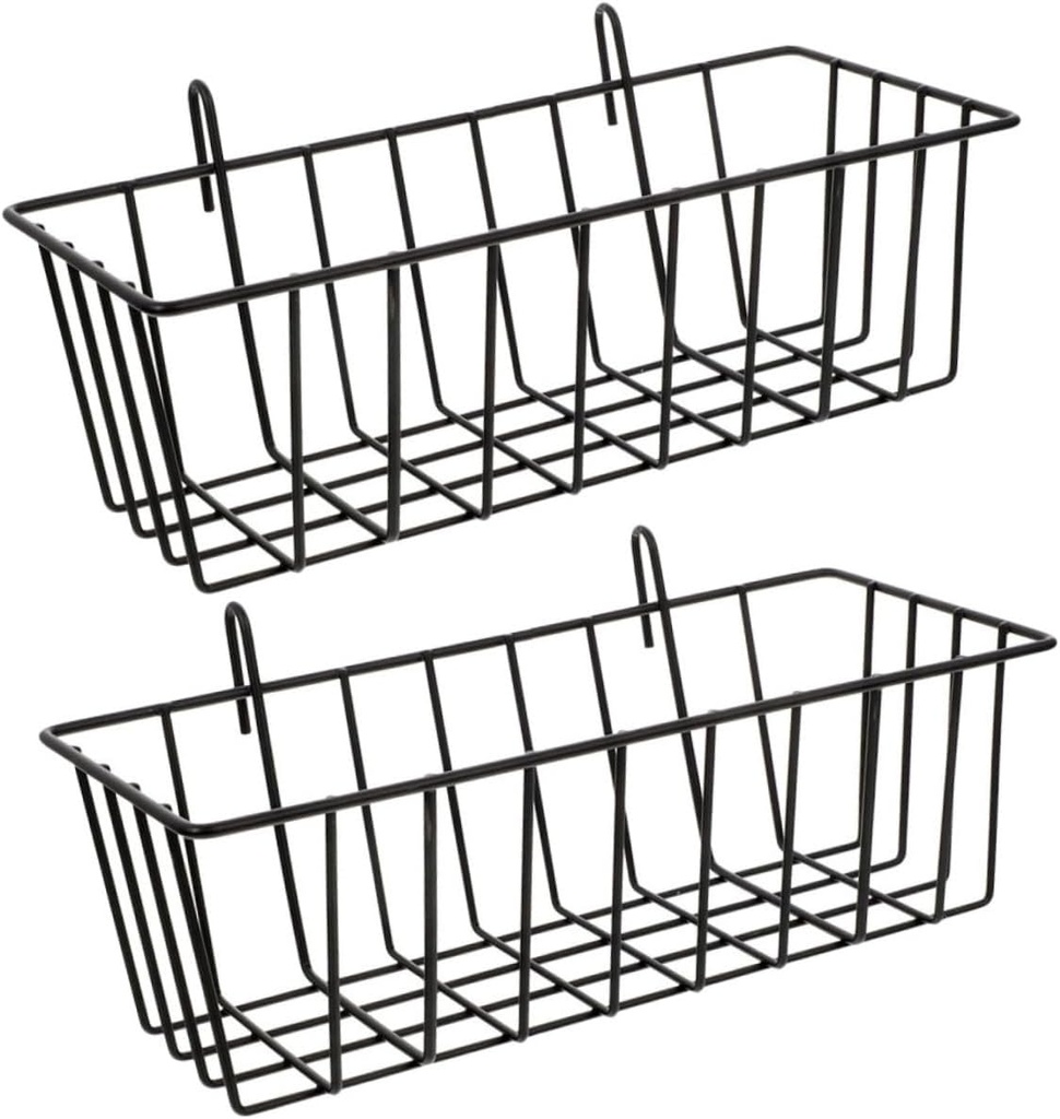 2pcs Bathroom Shelf Organizer Wall Mount Hanging Baskets Kitchen Storage Rack Wire Baskets