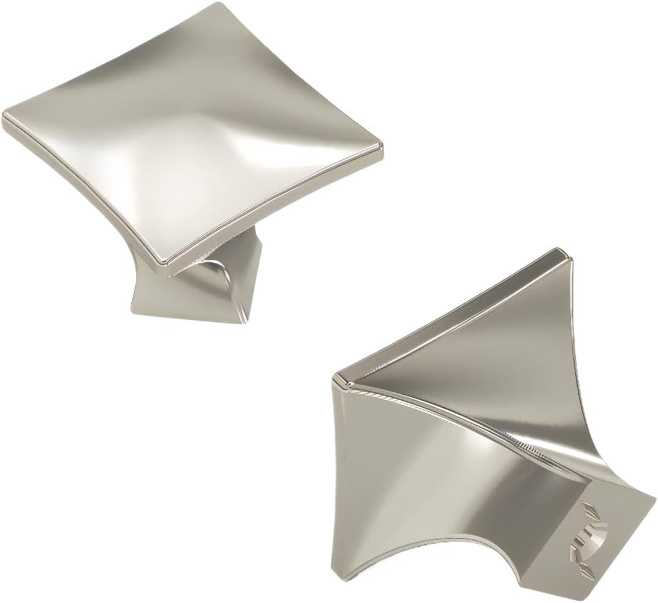 Hickory Hardware Kitchen Cabinet Knobs, Quality Pulls for Upgrading Drawer and Dresser Knob, Cabinet Knob Handle Pulls for Cabinet Doors, Bathroom Drawers, Satin Nickel, Twist Collection (Pack of 10)