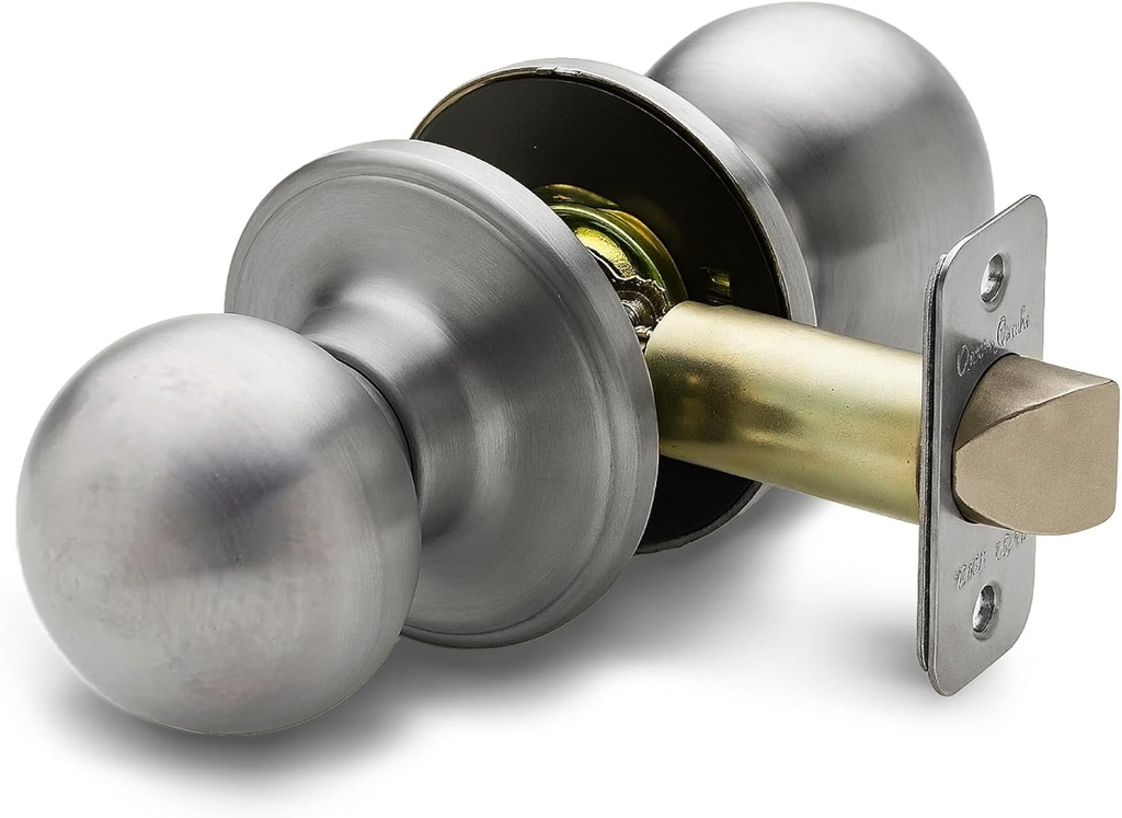 Copper Creek BK2050SS Ball Door Knob, Storeroom Function, 1 Pack, Satin Stainless