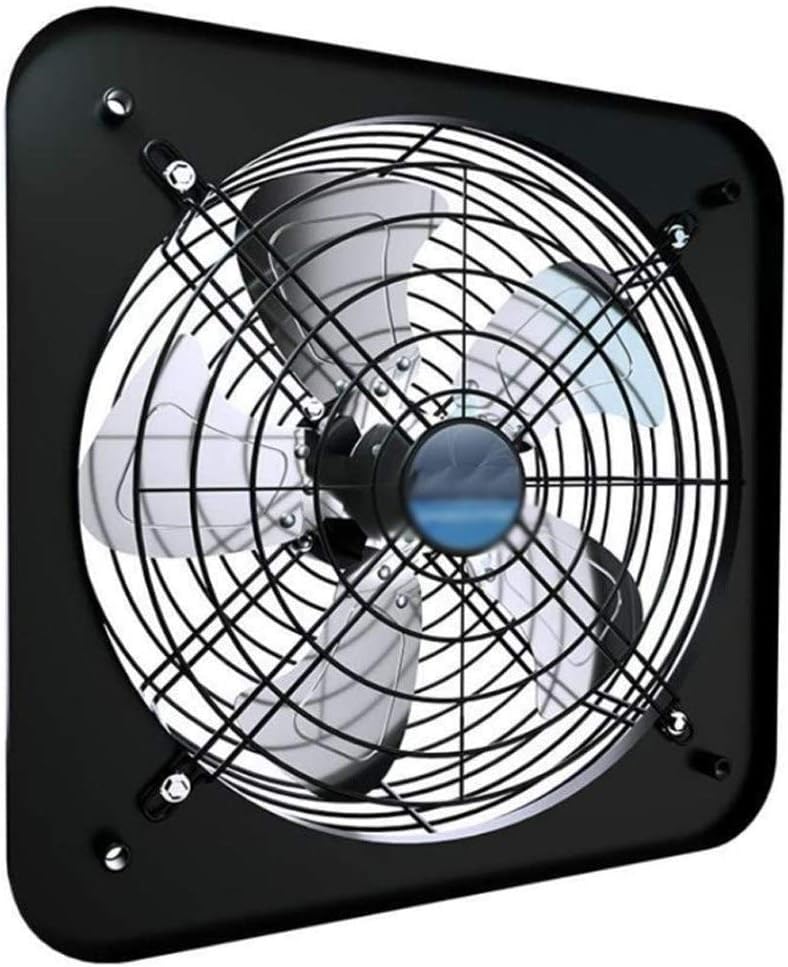 Square Exhaust Fan，Household Exhaust Fan Window 12 High Speed, for Ventilation Exhaust Projects Black
