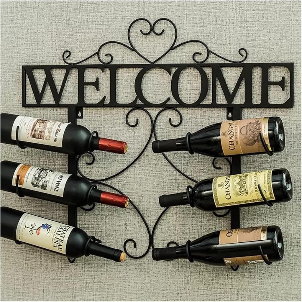 Wine Rack, Wine Shelf Iron Wine Storage Organizer, Wall Mount Wine Bottle Display Holder for Kitchen, Pantry, Dining Room, Bar, Wine Cellar