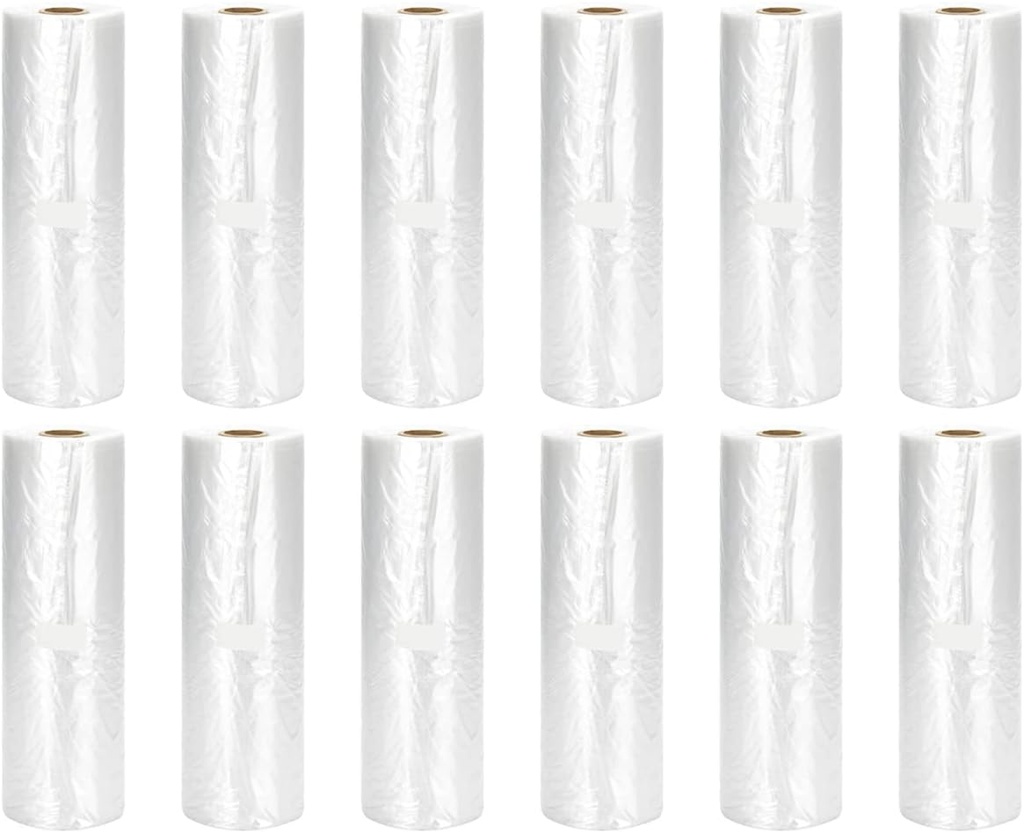 Immuson 12" x 20" Plastic Produce Bag on a Roll Food Storage Bags Clear Plastic Produce Bag for Fruits, Vegetable,Bread, Kitchen Bags (4200 Bags-12 Roll)