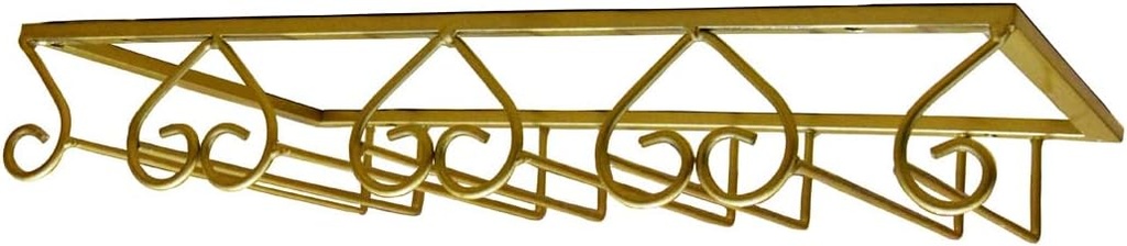 1 Pcs Wine Glass Rack Under Cabinet,Stemware Rack Golden, Wine Glass Holder, Goblet Wine Rack With Screws,22cm 4 Rows