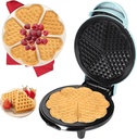 Heart Waffle Maker - Make 5 Heart Shaped Waffles for Special Morning Breakfast- Nonstick Baker Easy Cleanup, Electric Waffler Griddle Iron w Adjustable Browning Control- Kitchen Essential Must Have