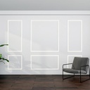 Peel and Stick Wall Molding Kit – Pre-Cut Wainscoting Panels, Set of 3 (3 Top & 3 Bottom), Easy Assembly for Interior Wall Décor, Living Room Bedroom Accent Walls (22x48.5in & 43x48.5in)