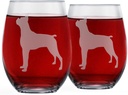 Boxer Stemless Wine Glasses (Set of 2) - Unique Gift for Dog Lovers - Hand Etched with Breed Name on Bottom