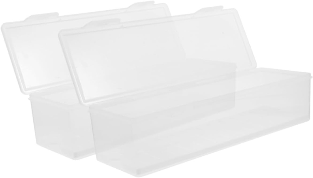 2pcs Freezer Bread Container Box Airtight Kitchen Fresh Storage for Vegetables Breads Fridge Organization Lid for Home Bakery Use