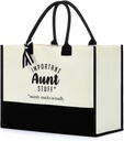 FORBIDDEN PAPER Auntie Gifts Best Aunt Ever Canvas Tote Bag Reusable Grocery Bag Gift for Women Auntie Aunty Female Her Birthday Christmas Anniversary Wedding