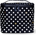 Kate Spade New York Insulated Soft Cooler Lunch Tote with Double Zipper Close and Carrying Handle, Polka Dots (Black/White)