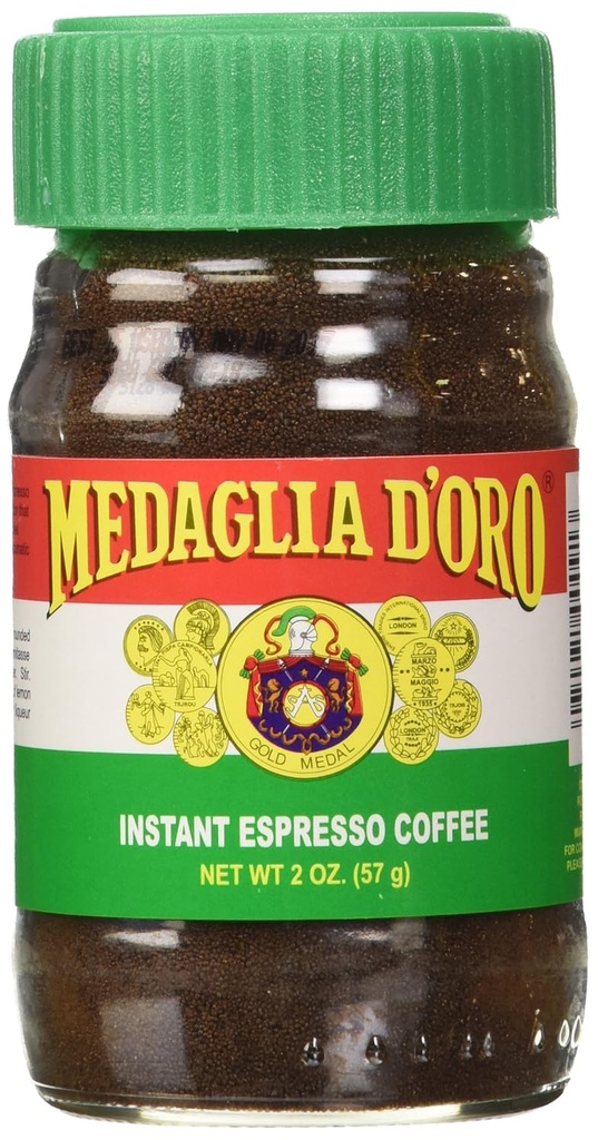 Medaglia D'Oro Instant Espresso, Dark Roast Coffee, 2 oz (Pack of 6 Jars)
