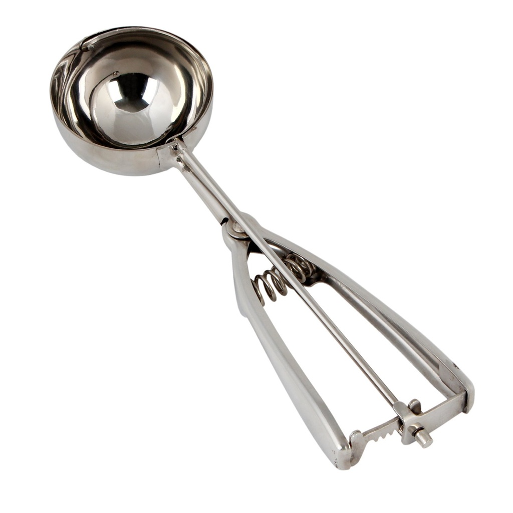 Excellante Stainless Steel Ambidextrous Scoops, 2.67 oz, 2.5" Diameter