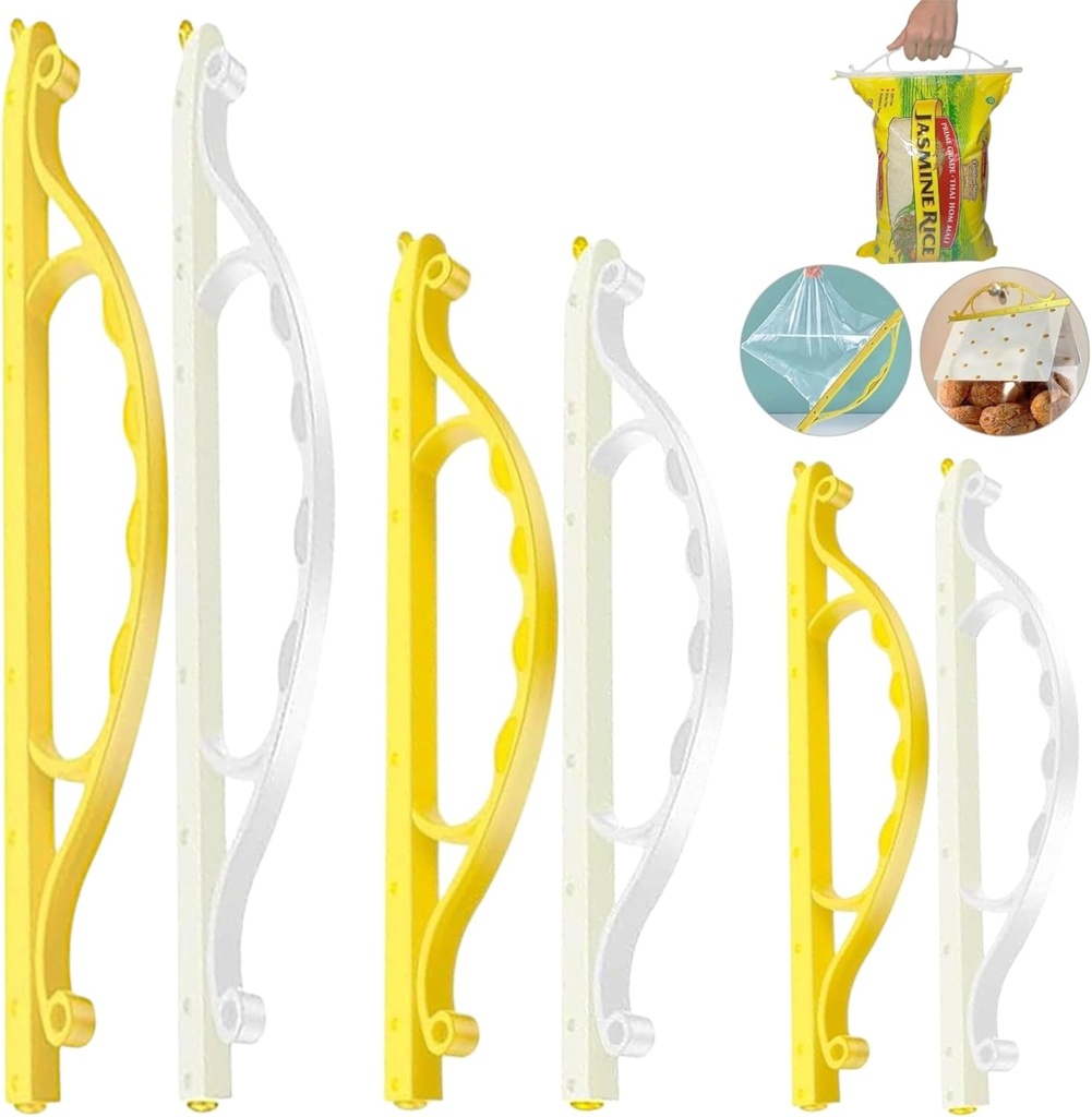 6 pcs Magic Bag Sealer Stick with handle, Airtight Watertight Seal for all food Bags types. Bag Sealer Stick-HEAVY DUTY, Stay Fresh, chips Bag Sealer Sticks, 3 Diffrent Sizes (2-XL, 2-L, 2-M)