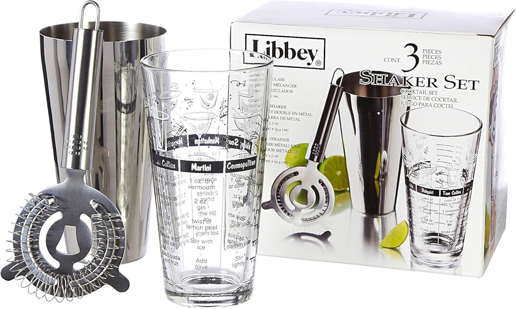 Libbey Shaker Glass Set, 3-Piece