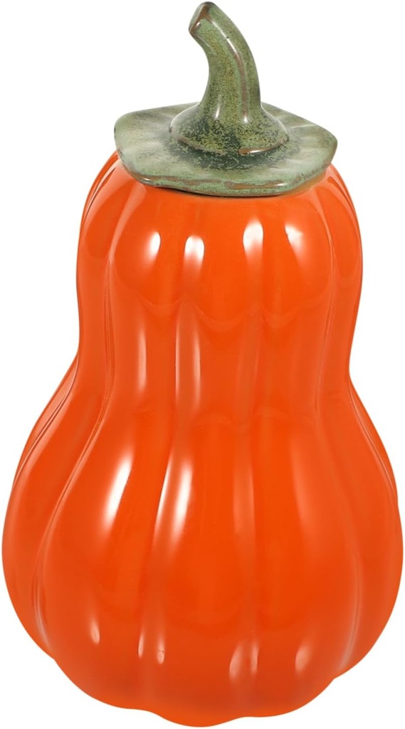 Healifty Ceramic Pumpkin Storage Jar Cute Snack Canister Tea Organizer for Home Office for Scented Tea Retro Design