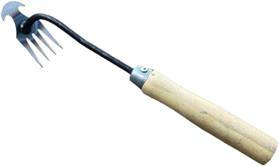 Weeding Artifact Uprooting Weeding Tool, Weed Puller Garden Weeding Tool Manganese Steel 4 Teeth Manual Hand Tool for Yard