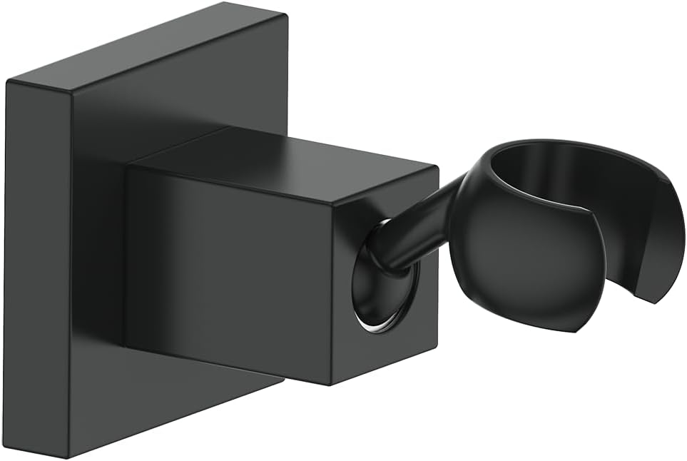 KANARY All Metal Square Handheld Shower Bracket Hand Held Shower Holder (Matte Black)