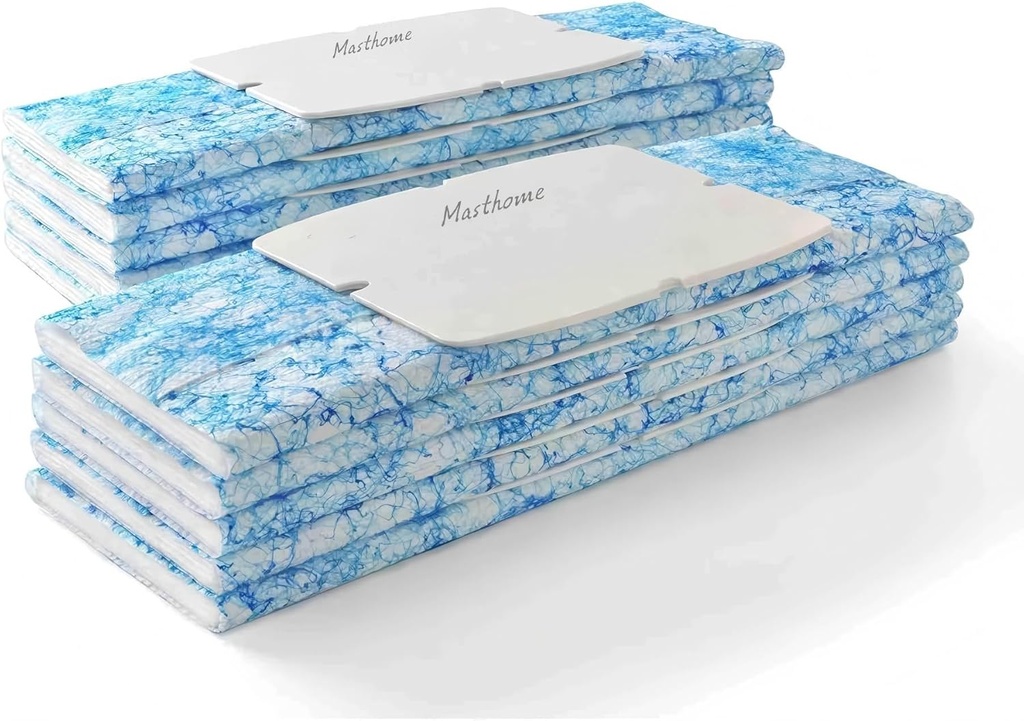 iRobot Braava Authentic Replacement Parts - Braava Jet 200 Series Wet Mopping Pads for Hardwood,Floors,Tile,Stone 10 Count (Pack of 1),Blue,White