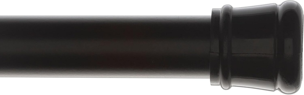 Tension Curtain Rod | Spring Loaded | Adjustable Expandable 42”-76” | Bathroom Shower Rod | Closet Pole | Room Divider | No Rust | No Drilling | Matte Black
