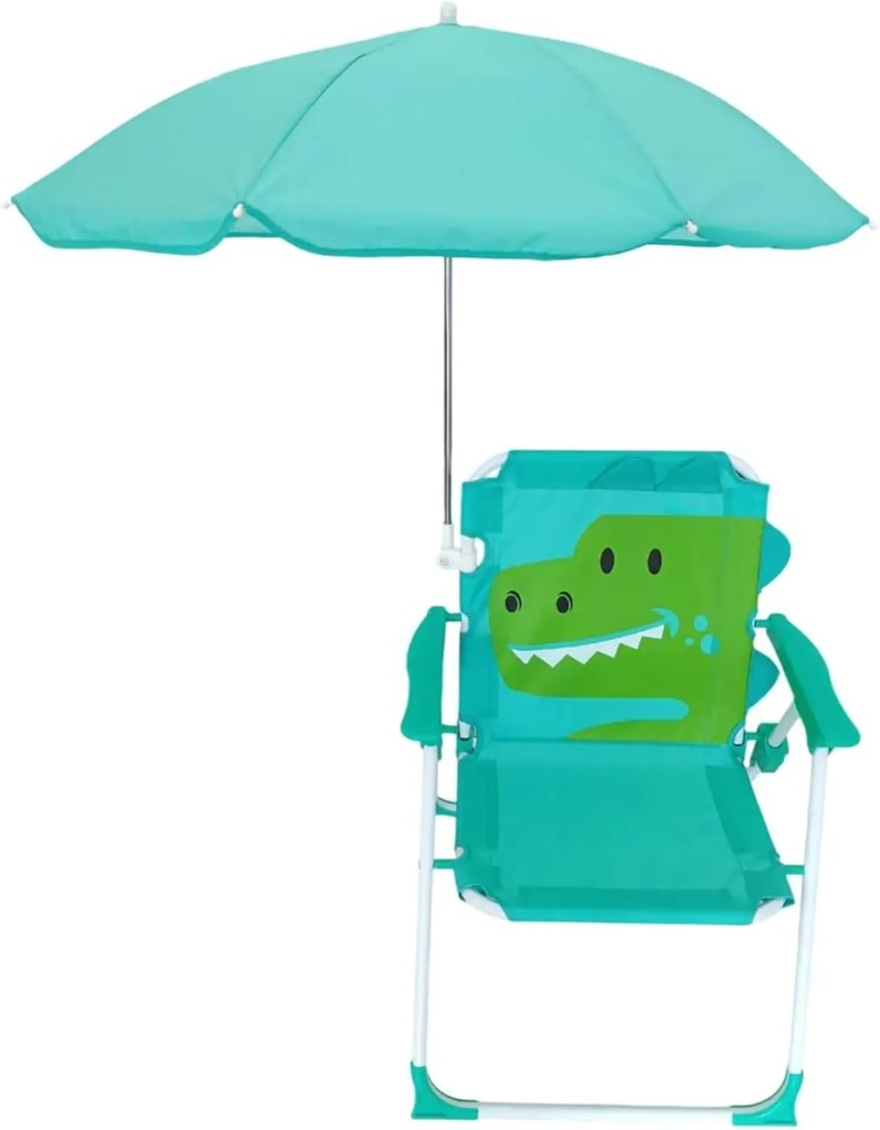 Kids Beach Chair with Umbrella Foldable Detachable Portable Cute Animal Pattern Kids Beach Chair with Canopy