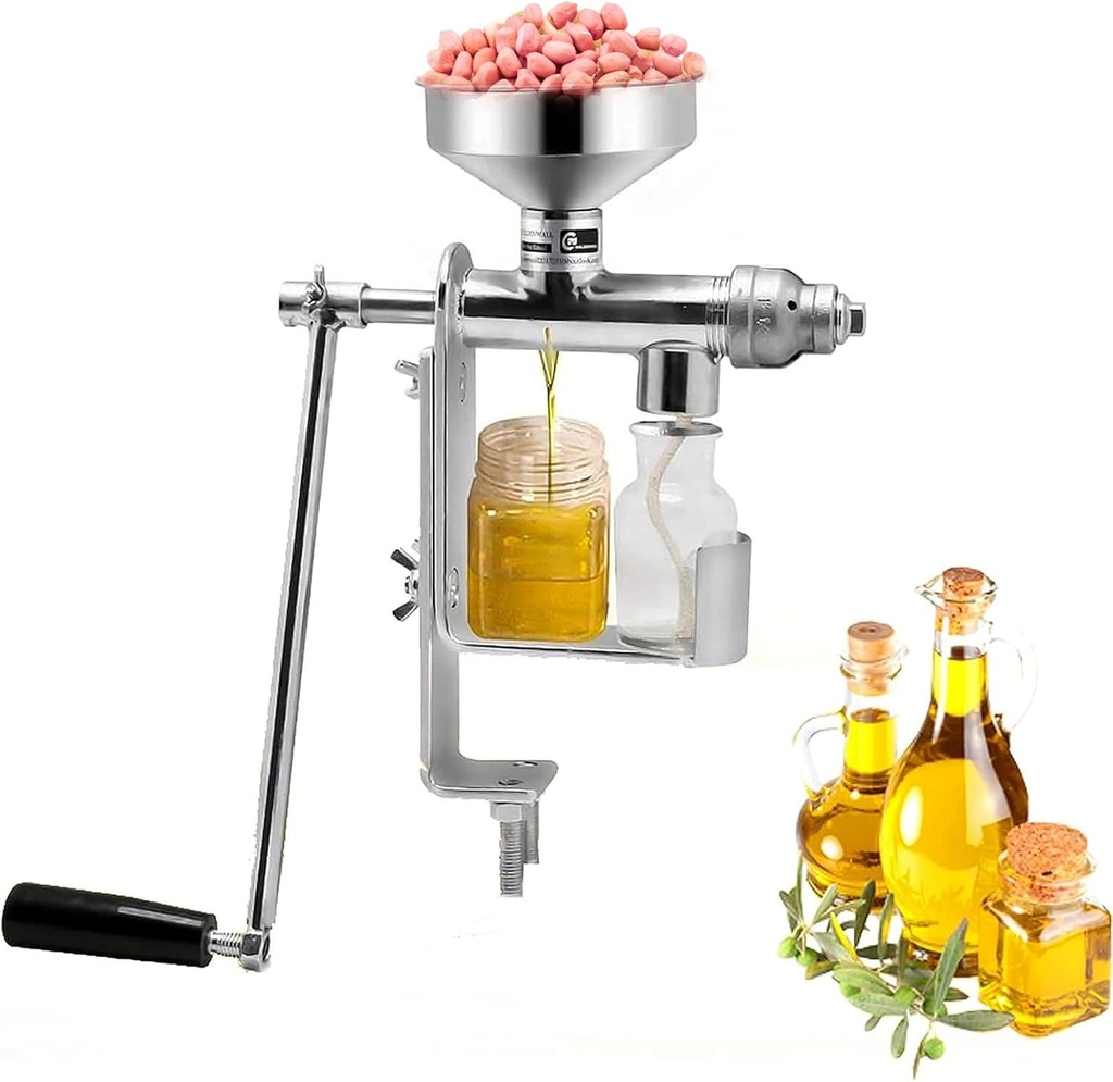 Topyond Manual Oil Press Machine Commercial Press Oil Machine, Extractor Peanut Nut Oil Expeller, for Physical Press Home Oil Mill