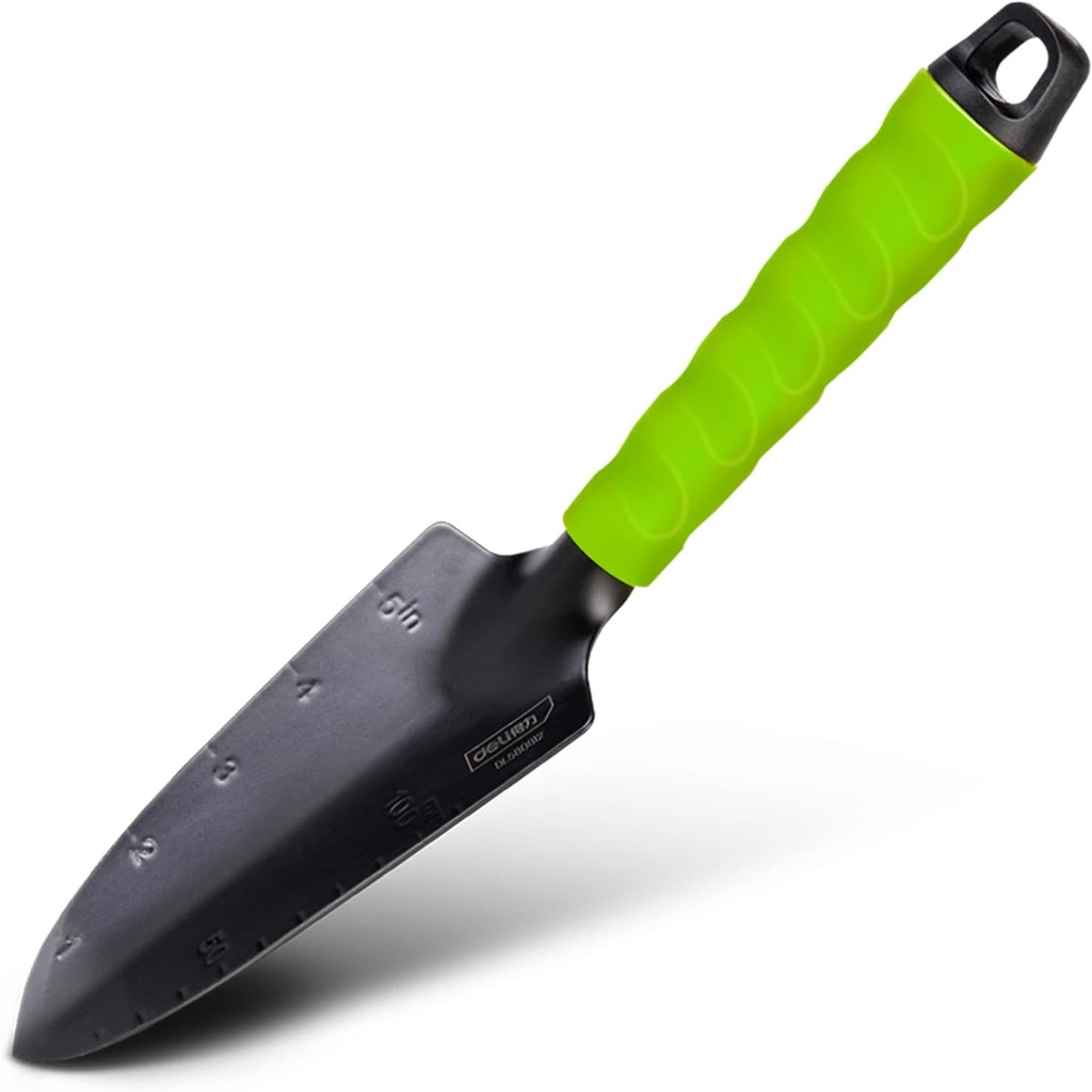 Deli Garden Trowel, 12.2 inch Metal Hand Shovel with Green Ergonomic PP Handle