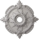 Ekena Millwork CM28BEUWF - 28 3/8"OD x 3 3/4"ID x 1 5/8"P Benson Classic Ceiling Medallion (Fits Canopies up to 6 1/2") - Ceiling Medallion, Ultra Pure White
