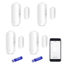 WiFi Door Sensor, Smart Window Contact Sensor for Home Security, Wireless Window Door Sensor Alarm Compatible with Alexa and Google Assistant, No Hub Required,(8 AAA Batteries Included) 4 Pack