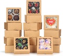 40 Pack Bakery Boxes 4x4x2 Inches Cookies Boxes Mini Bundt Cake Boxes Pie Boxes Cinnamon Roll Treat Boxes Chocolate Truffle Boxes Party Wedding Favor