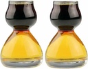 QUAFFER Double Bubble Layered Shot Glass – Chaser Shot Glass Jigger for Smooth Tasty Shots – Fun Unique Split Shot Glasses Barware (1.25oz Top & 2.25oz Bottom, Set of 2)