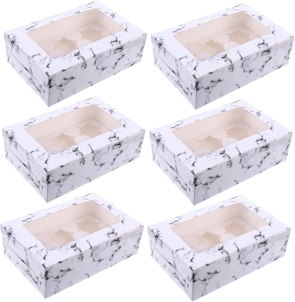10pcs Window-view Egg Tart Cake Muffin Boxes Stylish Paper Dessert Containers