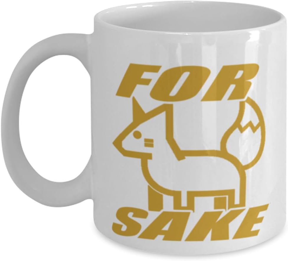For Sake Funny Fox - Fox Lovers - 11 oz White Ceramic Coffee Mug - Humorous Design